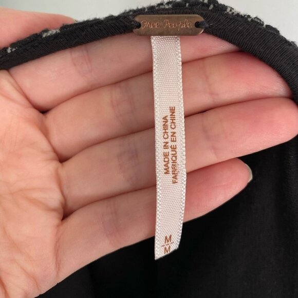 FREE People Lady Pucker Scoop Back Bodycon Mini Dress Women’s Size Medium Black - Picture 5 of 8